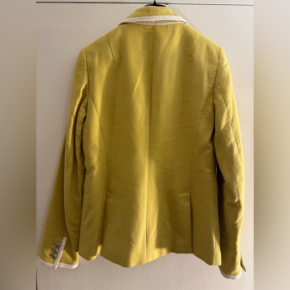Banana Republic Butter Yellow Chartreuse Contrast Blazer Size 4 - Picture 9 of 11
